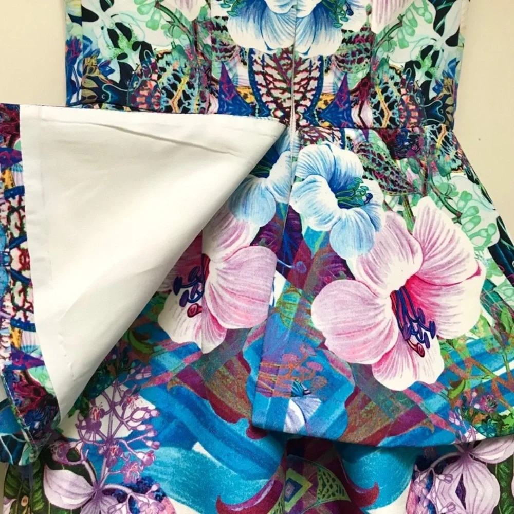 Anthropologie‎ Finders Keeper Vivace Floral peplum Strapless Dress. Cocktail 2